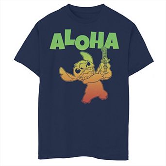 Disney's Lilo & Stitch Boys 8-20 Aloha Ukulele Gradient Portrait Graphic Tee