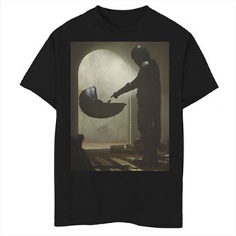 Boys 8-20 Star Wars The Mandalorian The Child aka Baby YodaFirst Meeting Poster Graphic Tee
