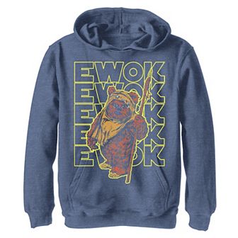 Boys 8-20 Star Wars Retro Ewok Big Fleece Pullover Graphic Hoodie