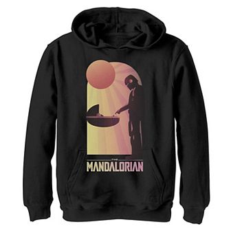 Boys 8-20 Star Wars The Mandalorian The Child aka Baby Yoda Sunset Meeting Pullover Graphic Hoodie