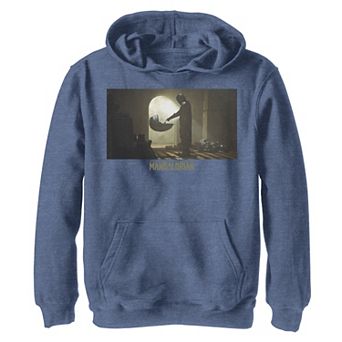 Boys 8-20 Star Wars The Mandalorian The Child aka Baby YodaFirst Meeting Panel Pullover Graphic Hoodie