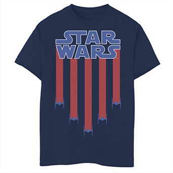 Boys 8-20 Star Wars Fighter Jets Star Bangled Banner July 4th Graphic Tee