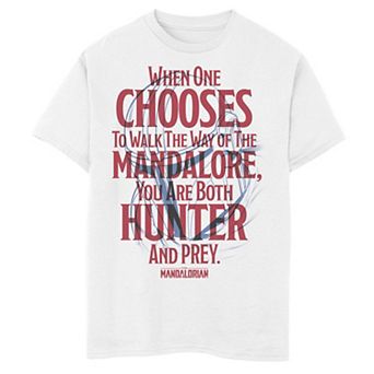 Boys 8-20 Star Wars The Mandalorian You Are Both Hunter And Prey Graphic Tee