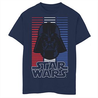 Boys 6-20 Star Wars Darth Vader Red White & Blue Stripes Graphic Tee