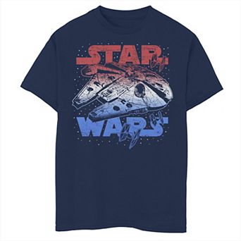 Boys 8-20 Star Wars Falcon July 4th Red White & Blue Graphic Tee
