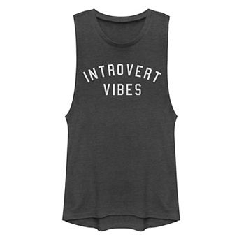 Juniors' Introvert Vibes Muscle Tank Top