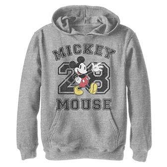 Disney's Mickey Mouse Boys 8-20 Varsity Text #28 Portrait Pullover Graphic Hoodie