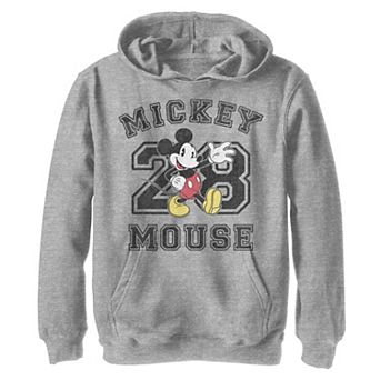 Disney's Mickey Mouse Boys 8-20 Varsity Text #28 Portrait Pullover Graphic Hoodie