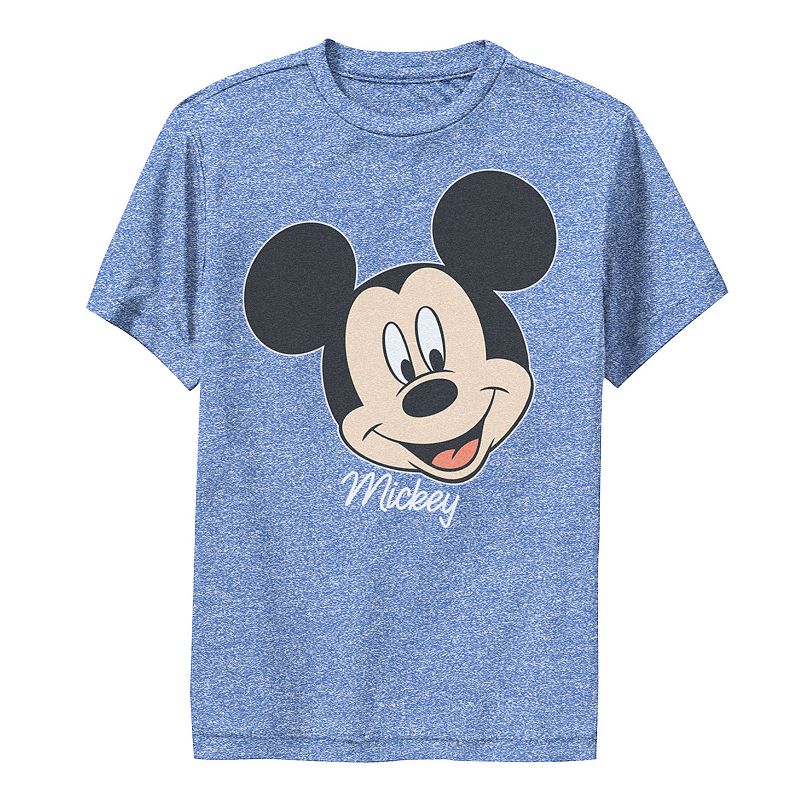 Disney's Mickey Mouse Boys 8-20 Smile Face Portrait Performance Graphic Tee, Boy's, Size: XL, Royal Grey