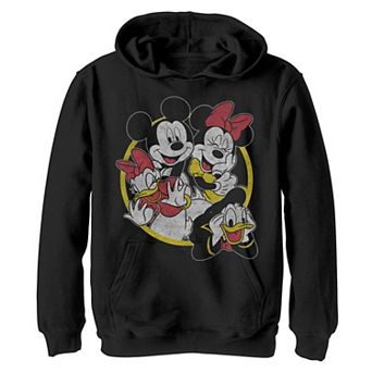 Disney's Mickey Mouse & Friends Boys 8-20 Group Shot Yellow And Red Pullover Graphic Hoodie