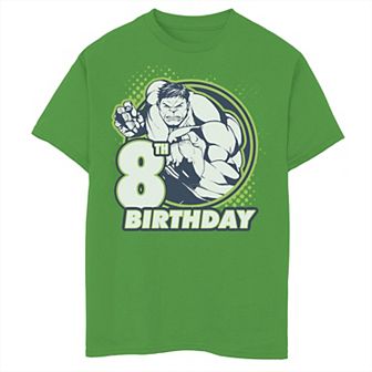 Boys 8-20 Marvel Avengers Hulk 8th Birthday Badge Graphic Tee