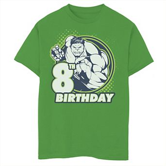 Boys 8-20 Marvel Avengers Hulk 8th Birthday Badge Graphic Tee