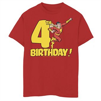 Boys 8-20 Justice League 4th Birthday Graphic Tee