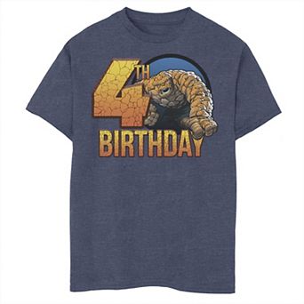 Boys 8-20 Marvel Fantastic Four The Thing 4th Birthday Graphic Tee