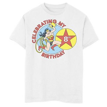 Boys 8-20 DC Comics Wonder Woman Celebrating My 8th Birthday Graphic Tee