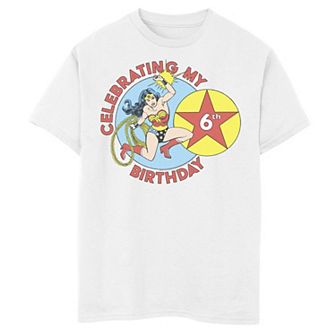 Boys 8-20 DC Comics Wonder Woman Celebrating My 6th Birthday Graphic Tee