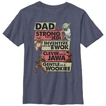 Boys 6-20 Star Wars Dad You Are Strong Like A Jedi Graphic Tee