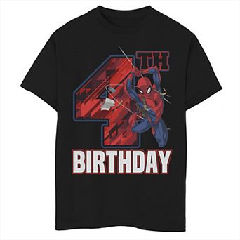 Boys 8-20 Marvel Spider-Man Web Swing 4th Birthday Graphic Tee