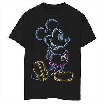 Disney's Mickey Mouse Boys 8-20 Neon Outline Tee