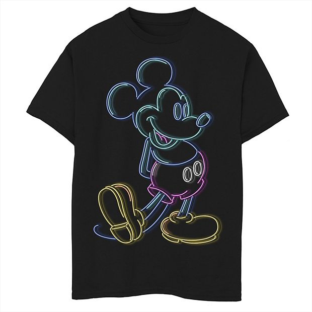 Printed T-shirt - Neon green/Mickey Mouse - Kids