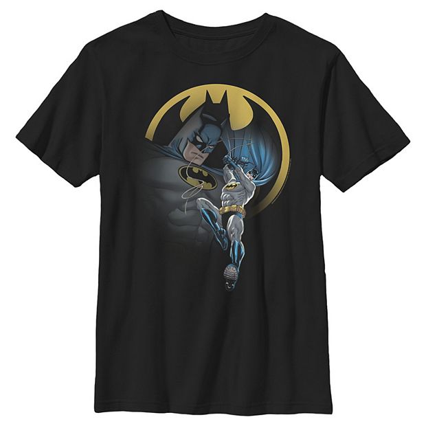 Batman Boy's Bat Signal Portrait T-Shirt Black