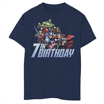 Boys 8-20 Marvel Avengers Action Shot 7th Birthday Graphic Tee
