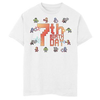 Boys 8-20 Marvel Avengers 8-Bit 7th Birthday Graphic Tee