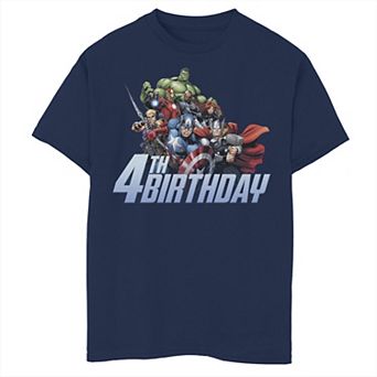 Boys 8-20 Marvel Avengers Action Shot 4th Birthday Graphic Tee