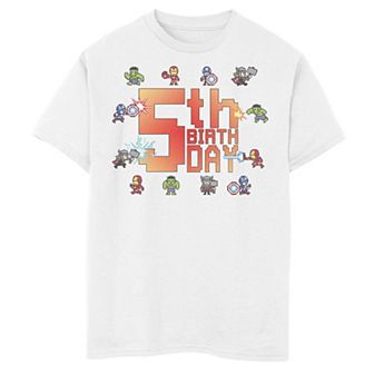Boys 8-20 Marvel Avengers 8-Bit 5th Birthday Graphic Tee