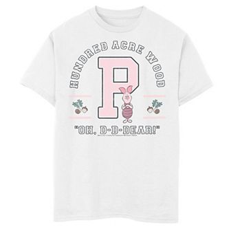 Disney's Winnie The Pooh Boys 8-20 Piglet Collegiate Oh Dear Quote Graphic Tee