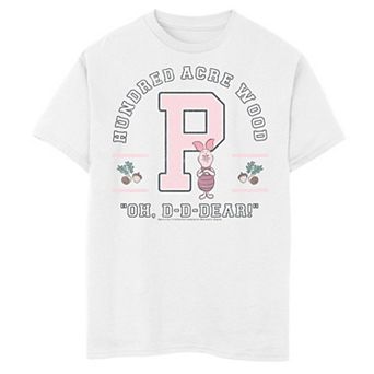 Disney's Winnie The Pooh Boys 6-20 Piglet Collegiate Oh Dear Quote Graphic Tee