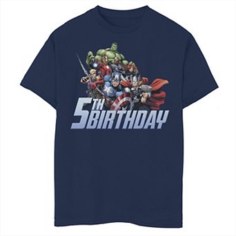 Boys 8-20 Marvel Avengers Action Shot 5th Birthday Graphic Tee