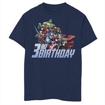 Boys 8-20 Marvel Avengers Action Shot 3rd Birthday Graphic Tee