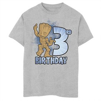 Boys 8-20 Marvel Guardians Of The Galaxy Baby Groot 3rd Birthday Graphic Tee