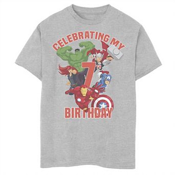 Boys 8-20 Marvel Avengers Celebrating My 7th Birthday Graphic Tee