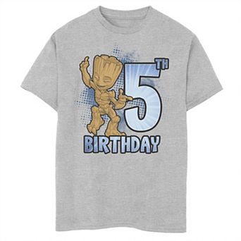 Boys 8-20 Marvel Guardians Of The Galaxy Baby Groot 5th Birthday Graphic Tee