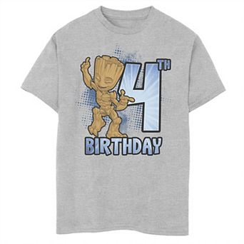 Boys 8-20 Marvel Guardians Of The Galaxy Baby Groot 4th Birthday Graphic Tee