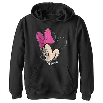 Disney's Minnie Mouse Boys 8-20 Face Portrait Smile Pullover Graphic Hoodie