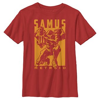 Boys 8-20 Nintendo Metroid Samus Returns Warrior Pose Graphic Tee