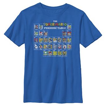Boys 8-20 Nintendo Super Mario Periodic Table Of Characters Graphic Tee
