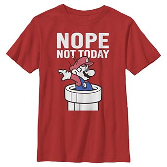 Boys 8-20 Nintendo Super Mario Warp Pipe Nope Not Today Action Portrait Graphic Tee