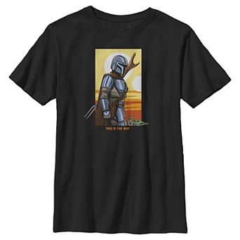Boys 6-20 Star Wars Mando Comic Sunset Graphic Tee