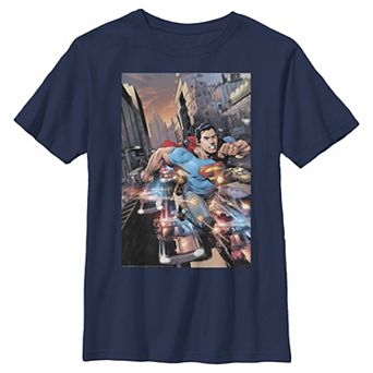 Boys 8-20 DC Comics Superman Flashing Lights Poster Graphic Tee