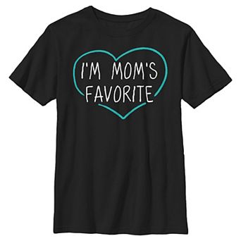 Boys 6-20 Mom's Favorite Teal Heart Mother's Day Graphic Tee