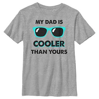 Boys 8-20 My Dad is COOLER Than Yours Blue Kid's Father's Day Graphic Tee