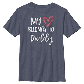 Boys 6-20 My Heart Belongs to Daddy Kid's Father's Day Graphic Tee