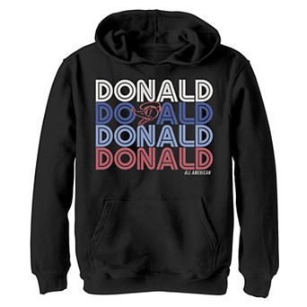 Disney's Donald Duck Boys 8-20 Head Name Stack Graphic Hoodie