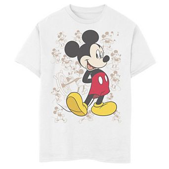Disney's Mickey Mouse Boys 8-20 Many Mickeys Background Graphic Tee