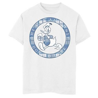 Disney's Donald Duck Boys 8-20 Plaid Portrait Circle Logo Graphic Tee