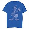 Disney's Donald Duck Boys 8-20 Blue Hue Stance Portrait Graphic Tee